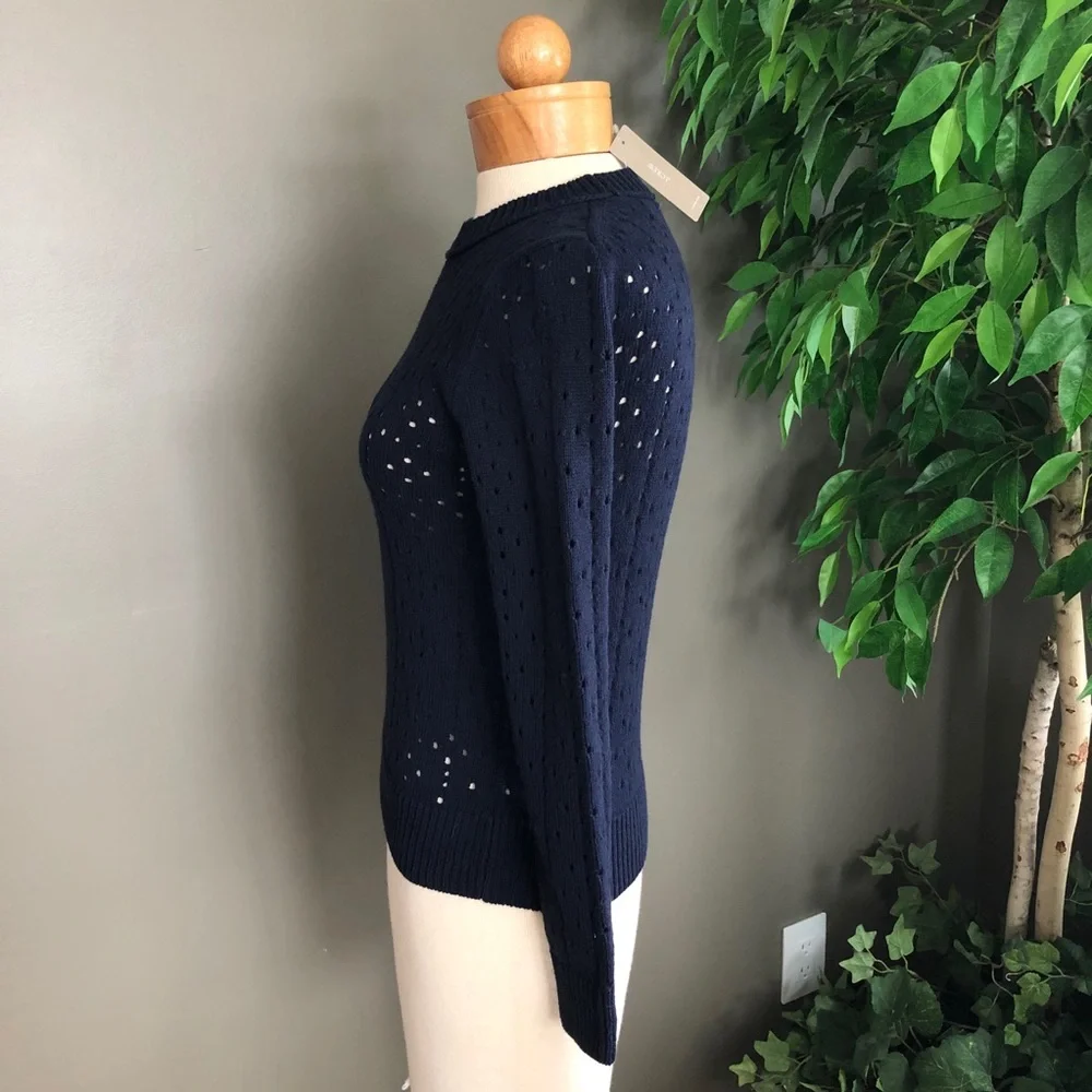 NWT‎ J. Crew Allover Pointelle Crewneck Sweater XXS